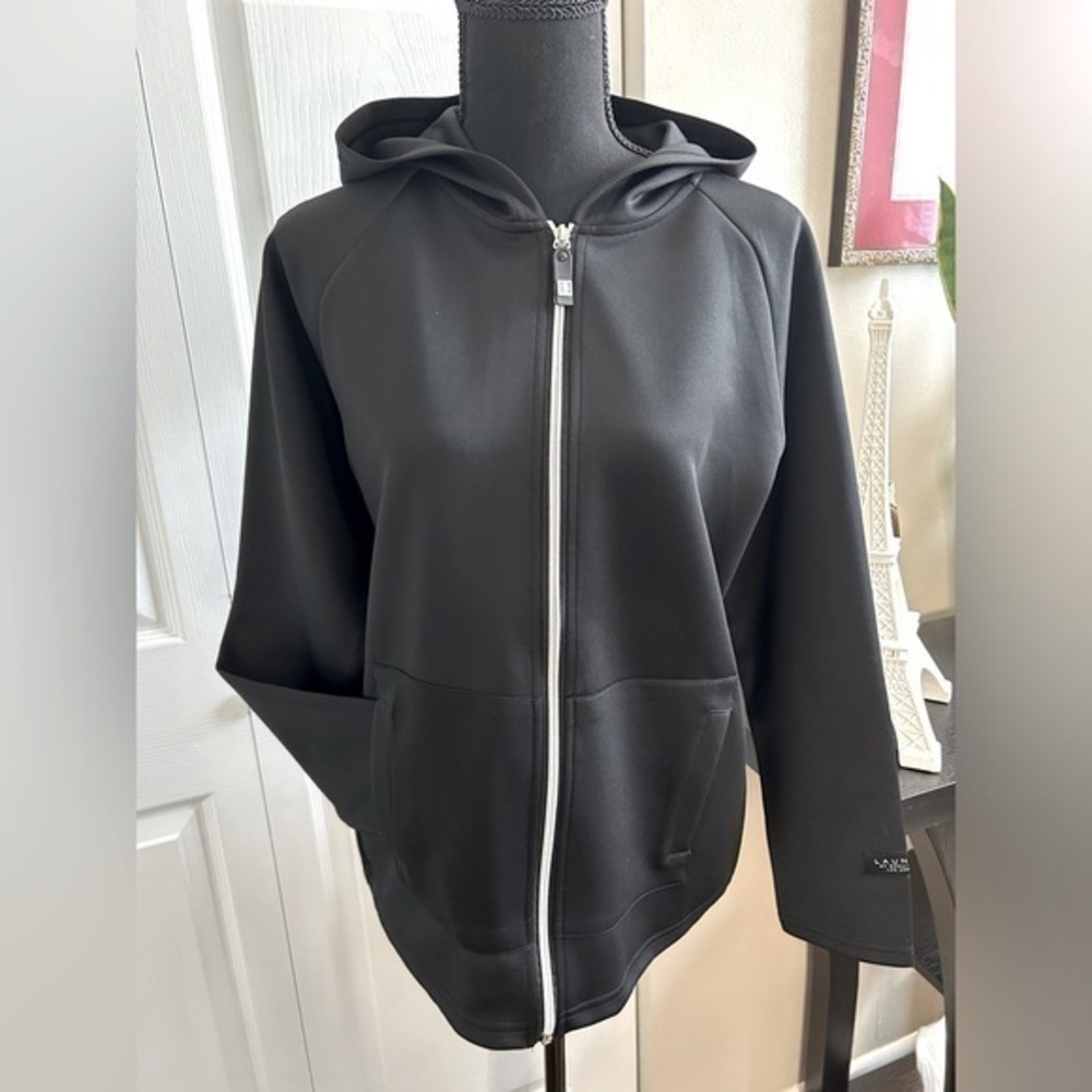 Laundry Small Black Sports Jacket Gym Outdoors Long Sleeve Hooded Zip Up Coat